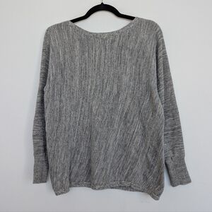 Margaret O'Leary Cotton Nautical Rope Detail Gray Sweater Sz S/M Lagenlook